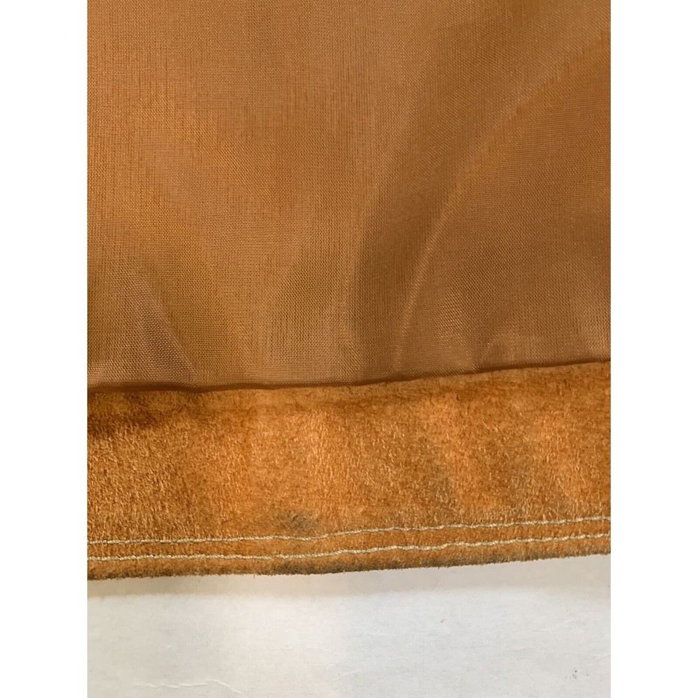 LL Bean Leather Jacket Womens Medium Regular Button Up Chest Pockets Suede - Picture 13 of 14